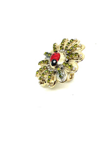 ANELLO CON COCCINELLA SUL FIORE