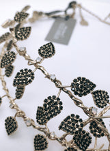 SCULPTURE NECKLACE WITH CRYSTAL LEAVES