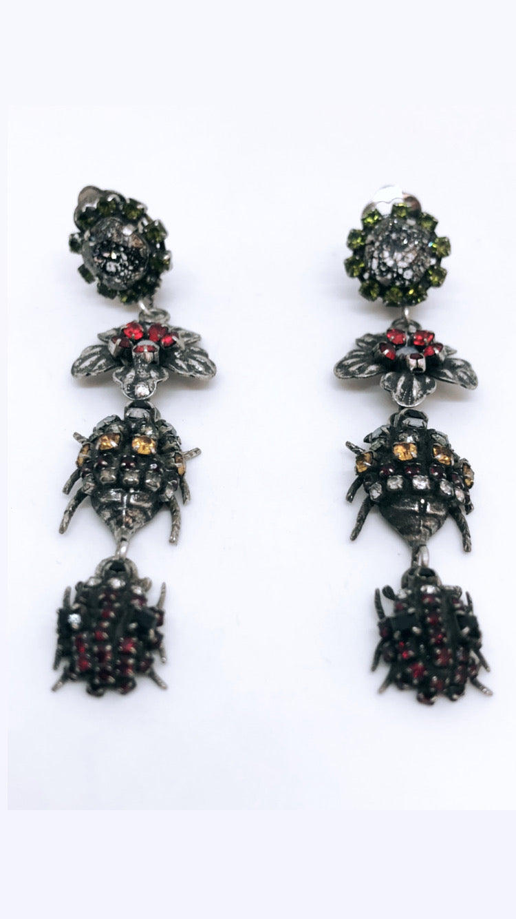 INSECT AND FLOWER EARRINGS