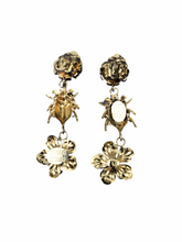 SVAROWSKI EARRINGS WITH INSECTS AND FLOWERS