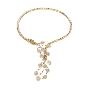 vittorio ceccoli jewelry design leaves rigid necklace jewel gold palladium black