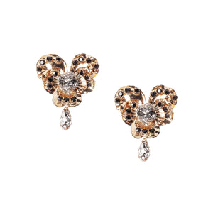 vittorio ceccoli jewelry design basic clip earrings with pansy jewel gold silver