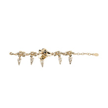vittorio ceccoli jewelry design bracelet with pansy flowers and spikes jewel light gold antique silver