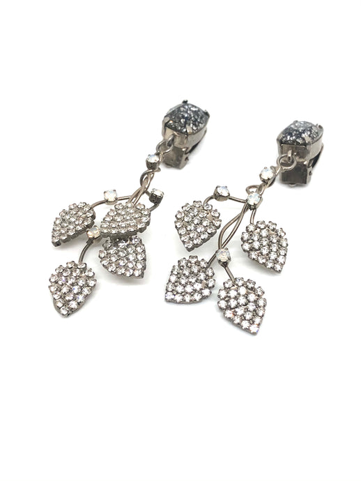 EARRINGS LEAVES OF CYSTAL AND STONE 